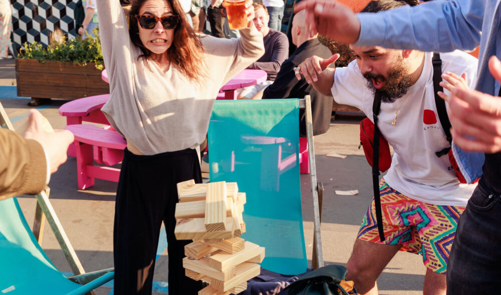 Jumbo Topple Blocks at Roof East - Roof East